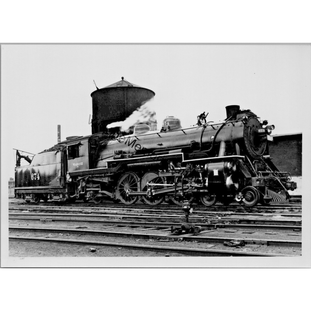 Vintage Wabash 674 Steam Locomotive 5"X7" Real Photo T2-65‎